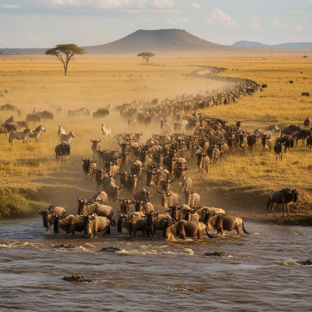 Image pour migration des gnous en tanzanie