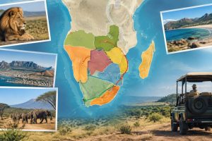 Afrique australe carte : les pays et les grands itinéraires de voyage